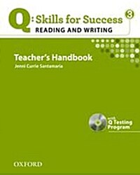 [중고] Q Skills for Success: Reading and Writing 3: Teacher‘s Book with Testing Program CD-ROM (Package)
