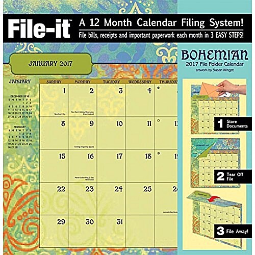 Bohemian 2017 File-it (Calendar, Wall)