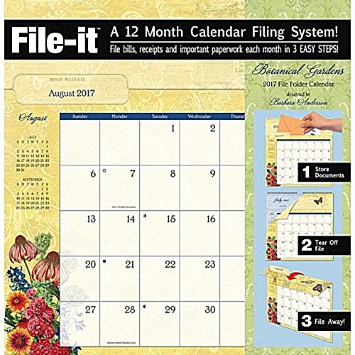 Botanical Gardens 2017 File-it (Calendar, Wall)