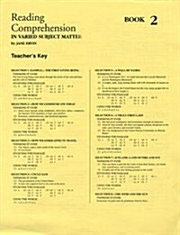Reading Comprehension Book in Varied Subject Matter Book 2 : Teachers Key (Paperback) (Unknown Binding)