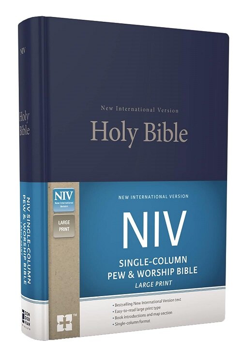 NIV, Single-Column Pew and Worship Bible, Large Print, Hardcover, Blue (Hardcover, Special)
