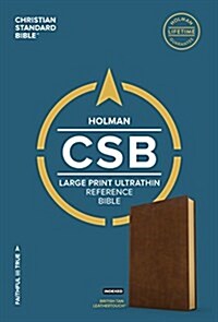 CSB Large Print Ultrathin Reference Bible, British Tan Leathertouch, Black Letter Edition, Indexed (Imitation Leather)
