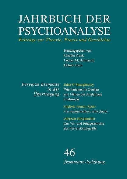 Jahrbuch Der Psychoanalyse, Band 46: Perverse Elemente in Der Ubertragung (Paperback)