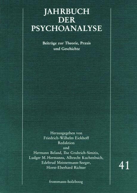 Jahrbuch Der Psychoanalyse, Band 41 (Paperback)