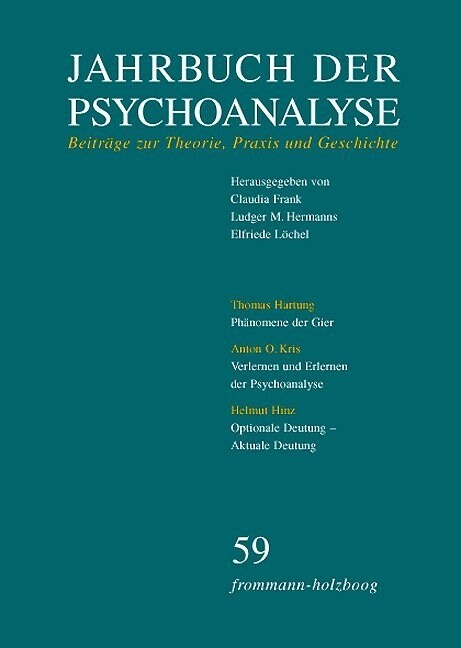 Jahrbuch Der Psychoanalyse, Band 59 (Paperback)