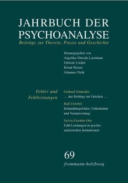 Jahrbuch Der Psychoanalyse, Band 69: Fehler Und Fehlleistungen (Paperback)