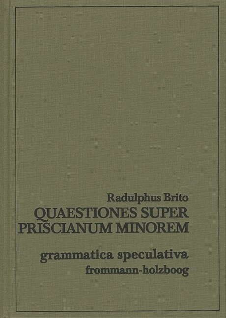 Quaestiones Super Priscianum Minorem (Hardcover)