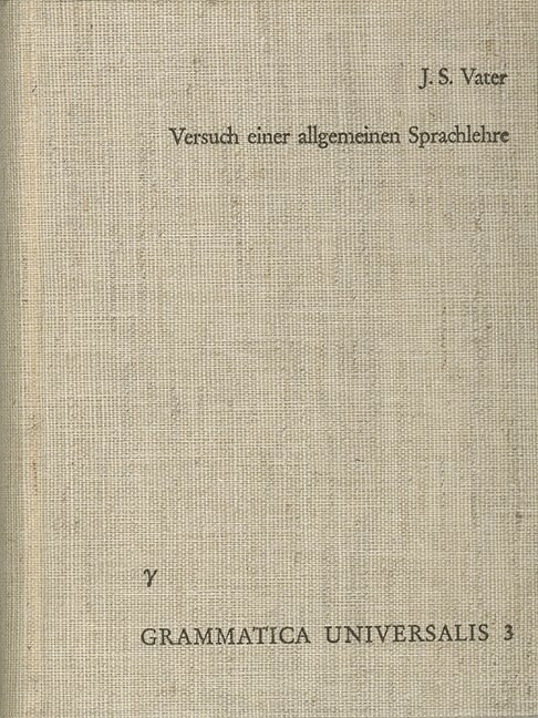 Versuch Einer Allgemeinen Sprachlehre (Hardcover)