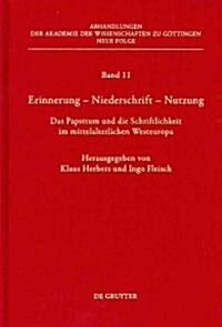 Erinnerung - Niederschrift - Nutzung (Hardcover)