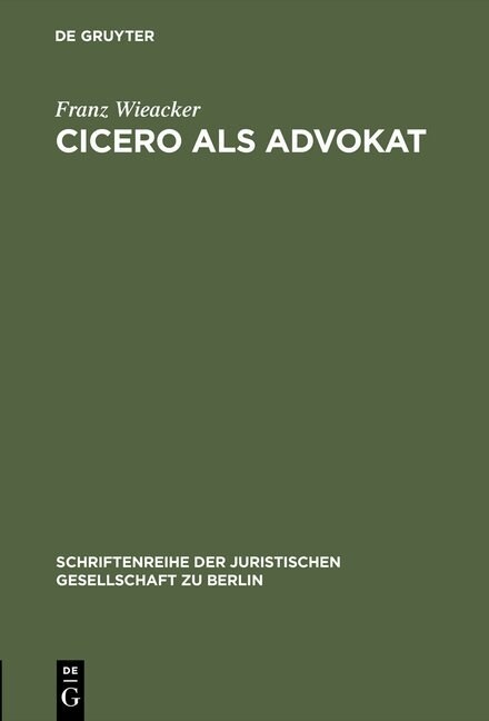 Cicero ALS Advokat (Hardcover, Reprint 2016)