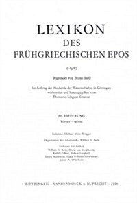 Lexikon Des Fruhgriechischen Epos Lfg. 22: Tektwn - Tripos (Paperback)