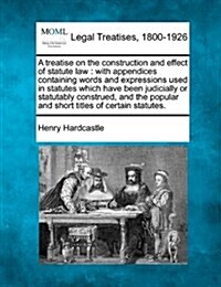 A Treatise on the Construction and Effect of Statute Law: With Appendices Containing Words and Expressions Used in Statutes Which Have Been Judicially (Paperback)