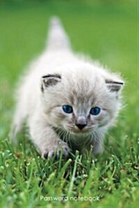 Password Notebook: Medium-Size Internet Address and Password Logbook / Journal / Diary - Blue-Eyed Kitten Cover (Paperback)