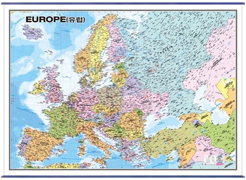 유럽 Europe (코팅 표구/걸이용) : 양면(축척 1:5,500,000)