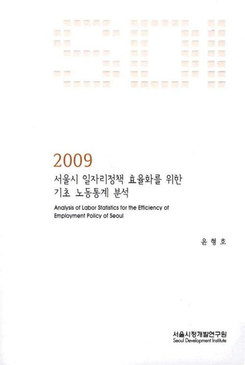 2009 서울시 일자리정책 효율화를 위한 기초 노동통계 분석