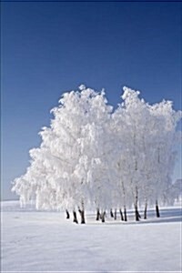 White Frost Tree Cluster with Blue Winter Skies Journal: 150 Page Lined Notebook/Diary (Paperback)
