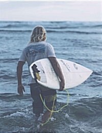 Blank Book Journal: Surfer Cover Diary Notebook: 8.5 X 11 Size 120 Gray Lined Pages! (Paperback)