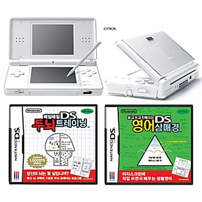 [NDSL] 닌텐도 DS Lite 한글판 + 두뇌트레이닝 + 영어삼매경 + 스킨케이스 