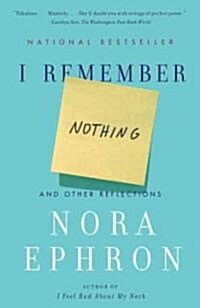 [중고] I Remember Nothing: And Other Reflections (Paperback)