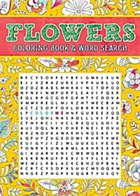 Flowers Coloring Book & Word Search (Paperback)