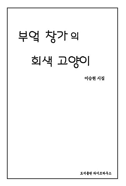 부엌 창가의 회색 고양이