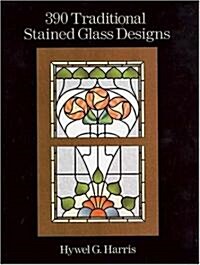 390 Traditional Stained Glass Designs (Paperback)