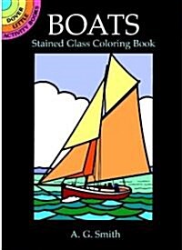 Boats Stained Glass Coloring Book (Paperback)