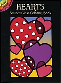 Hearts Stained Glass Coloring Book (Paperback)