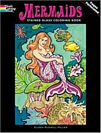 Mermaids Stained Glass Coloring Book (Paperback)