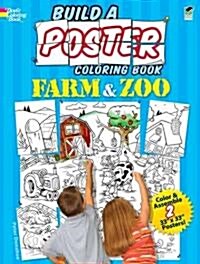 Build a Poster Coloring Book--Farm & Zoo (Paperback, Green)