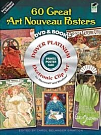 60 Great Art Nouveau Posters [With DVD] (Paperback, Green)