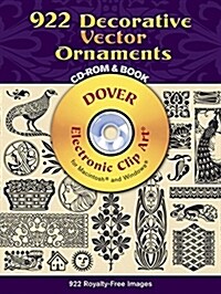 922 Decorative Vector Ornaments [With CDROM] (Paperback, Green)