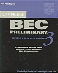 Cambridge BEC Preliminary 3 Students Book with Answers (Paperback)