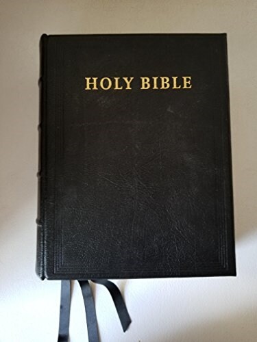 KJV Lectern Bible with Apocrypha, Black Goatskin Leather over Boards, KJ986:XAB (Leather Binding)