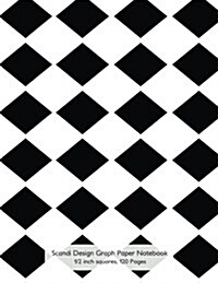 Scandi Design Graph Paper Notebook 1/2 inch squares - 120 pages: Notebook perfect for school Math with black & white cover Diamonds, 8.5 x 11 graph (Paperback)