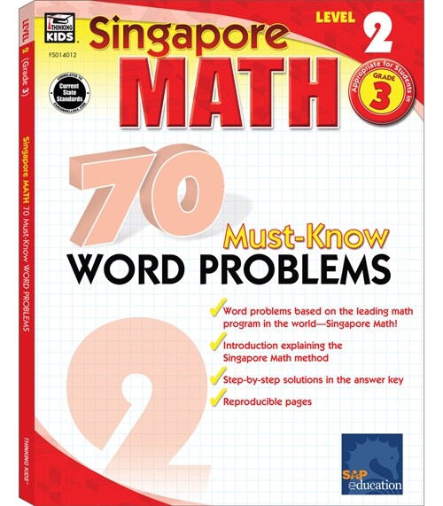 70 Must-Know Word Problems, Grade 3: Volume 1 (Paperback)