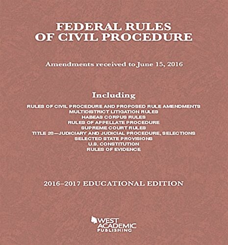 Federal Rules of Civil Procedure 2016 (Paperback, New)