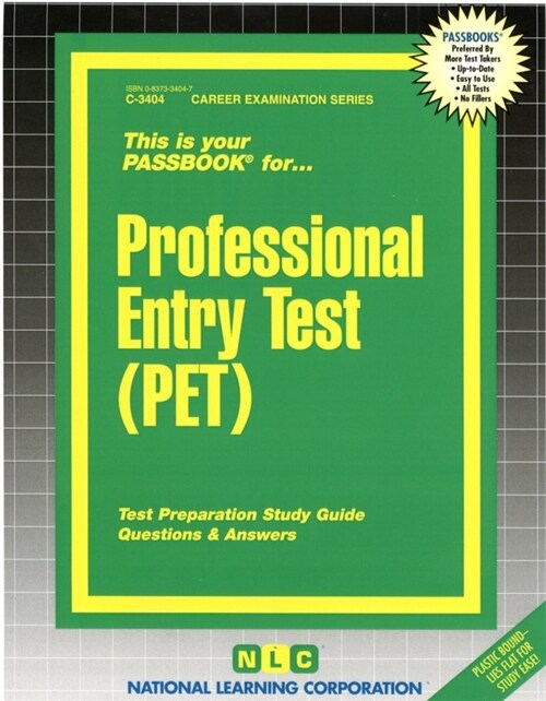 Professional Entry Test (Pet) (Spiral)