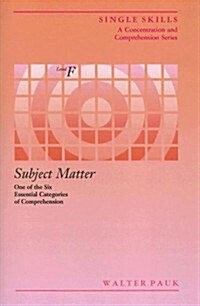 Single Skill: Subject Matter (Paperback, STUDENT)