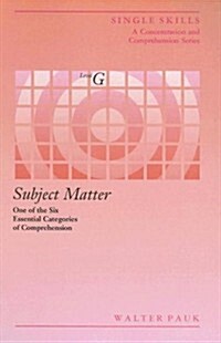 Single Skill: Subject Matter (Paperback, STUDENT)