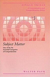 Single Skill: Subject Matter (Paperback, STUDENT)