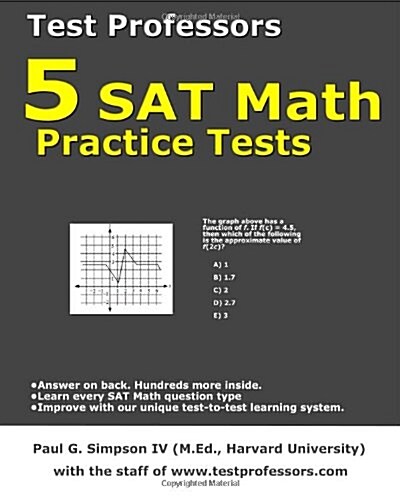 5 SAT Math Practice Tests (Paperback)