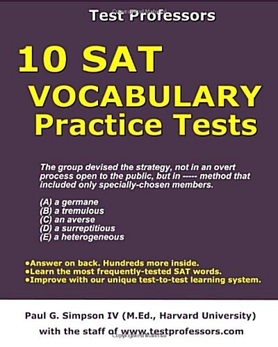 10 SAT Vocabulary Practice Tests (Paperback)