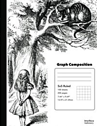 Graph Composition Book 5x5 Alice in Wonderland Meets the Cheshire Cat (Paperback)