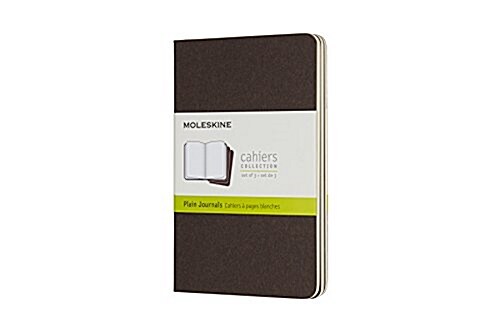 Moleskine Coffee Brown Pocket Plain Cahier Journal (set Of 3) (Other)