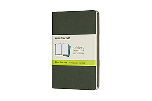 Moleskine Myrtle Green Pocket Plain Cahier Journal (Set of 3) (Other)