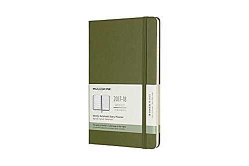 Moleskine 18 Month Weekly Planner, Large, ELM Green, Hard Cover (5 X 8.25) (Desk)