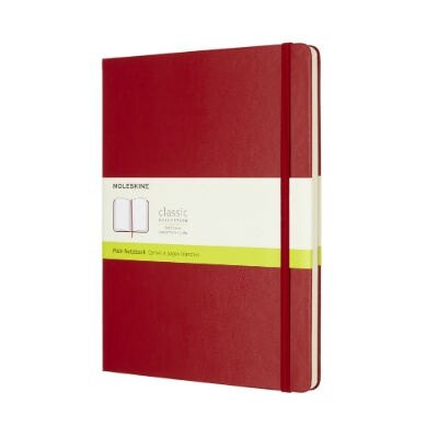 Moleskine Classic Notebook, Extra Large, Plain, Scarlet Red, Hard Cover (7.5 X 10) (Other)
