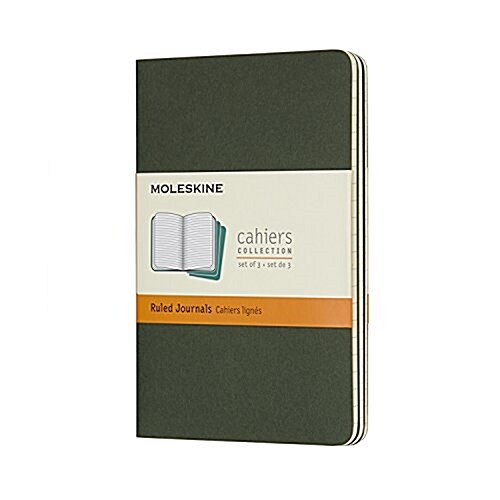 Moleskine Myrtle Green Pocket Ruled Cahier Journal (Set of 3) (Other)