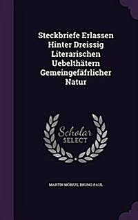 Steckbriefe Erlassen Hinter Dreissig Literarischen Uebelth?ern Gemeingef?rlicher Natur (Hardcover)